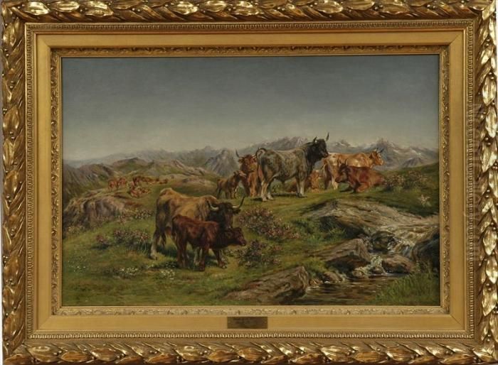 Cattle In The Highlands Oil Painting by Rosa Bonheur