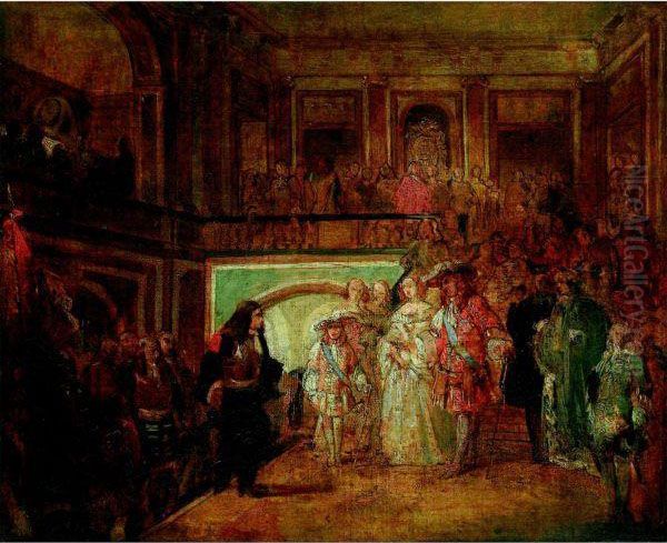 Turenne Recu Par Louis Xiv Apres La Liberation De L'alsace Oil Painting by Richard Parkes Bonington