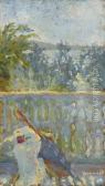 Le Balcon Et L'ombrelle Oil Painting by Pierre Bonnard