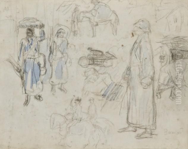 Dessin De Guerre, Feuille D'etudes, Soldats Oil Painting by Pierre Bonnard