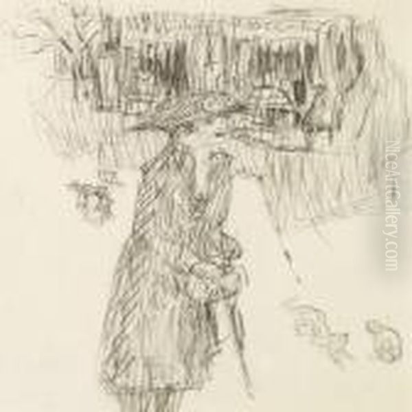 Jeune Femme Dans La Rue Oil Painting by Pierre Bonnard