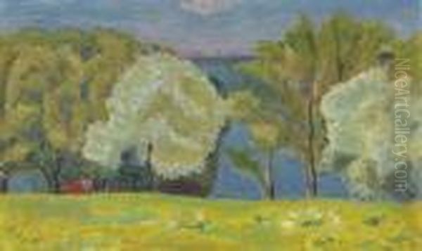 Poules Blanches Au Bord De L'eau Oil Painting by Pierre Bonnard