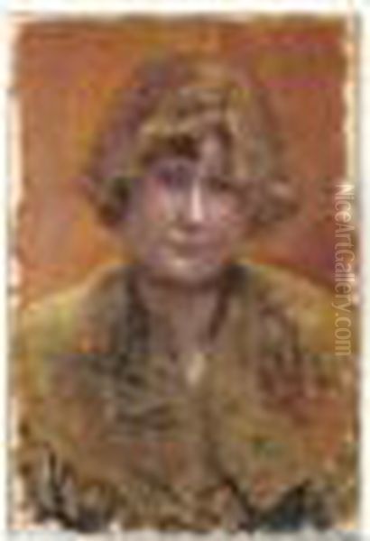 Portrait De Jeune Fille, Vers 1921 Oil Painting by Pierre Bonnard