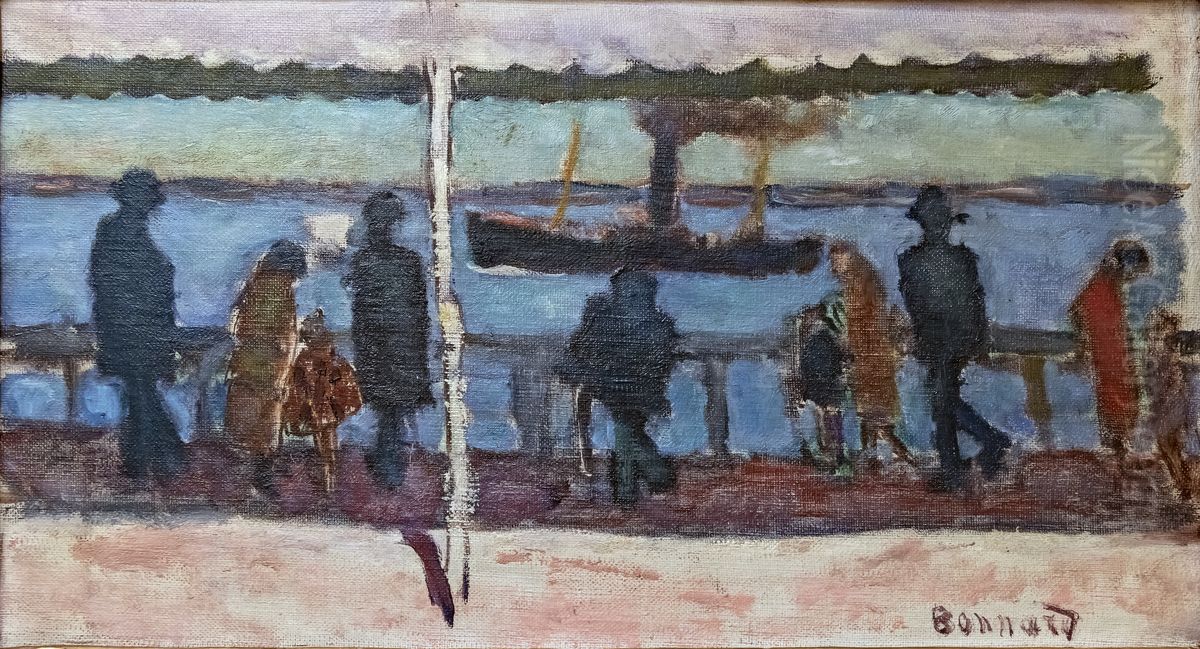 La Promenade Au Bord De La Riviere Oil Painting by Pierre Bonnard