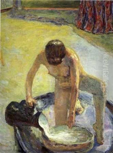 Nu Accroupi Au Tub Oil Painting by Pierre Bonnard