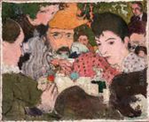 Goter Au Jardin
Oil Pen And Black Ink Over Pencil On Canvas Oil Painting by Pierre Bonnard