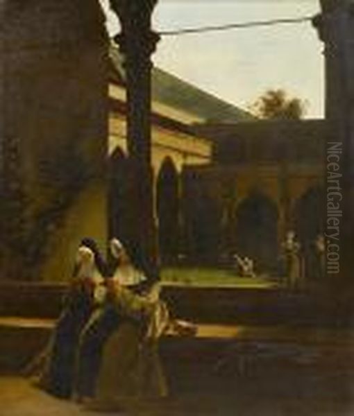 In The Cloister Oil Painting by Francois Bonvin