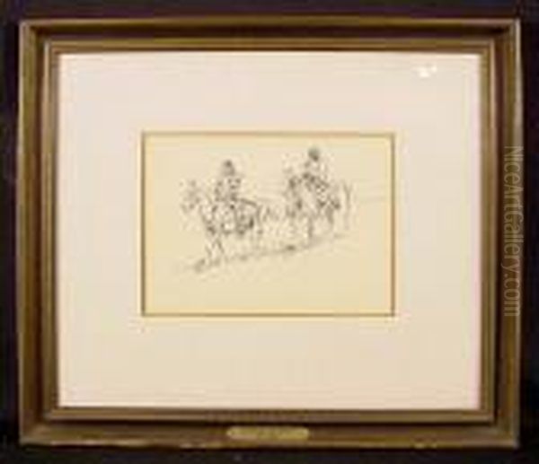 Two Riders On Horseback Oil Painting by John Edward Borein