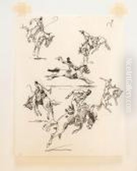 Borein, Edward
Six Bucking Broncos #106 Oil Painting by John Edward Borein