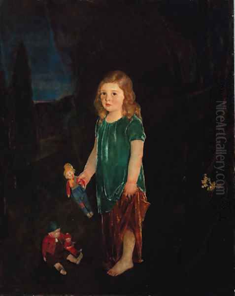 Girl with Dolls Oil Painting by Charles Hawthorne