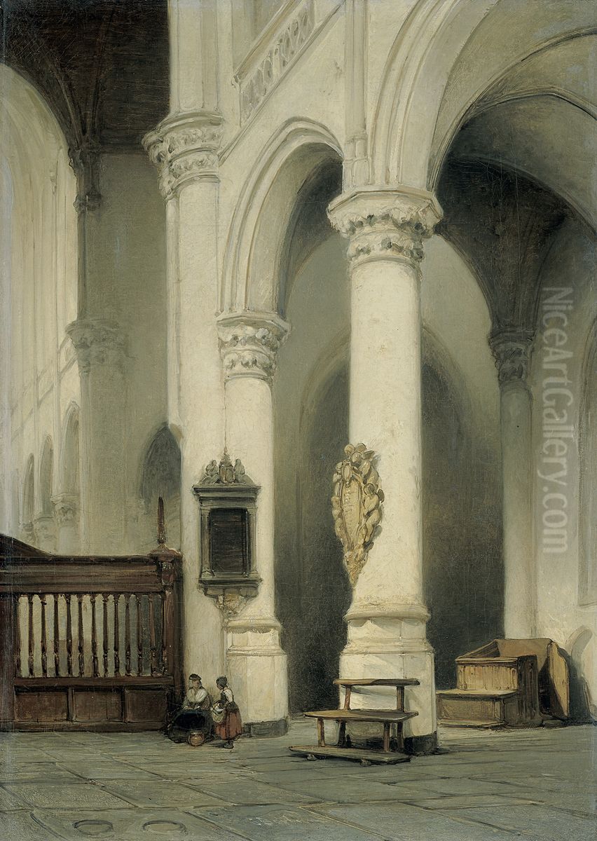 Church Interior Oil Painting by Johannes Bosboom