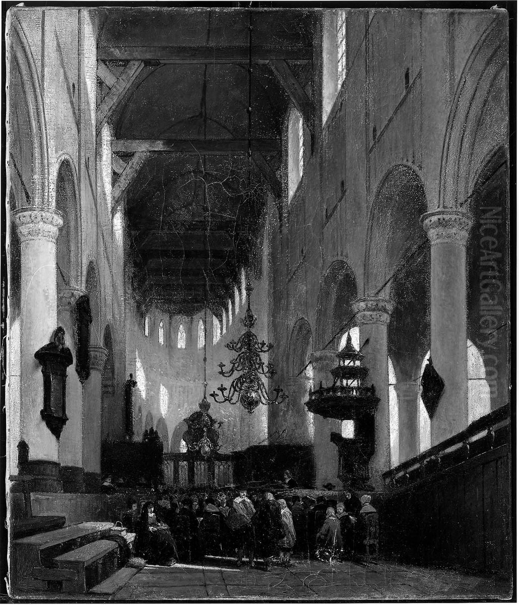 Interior Of A Church Oil Painting by Johannes Bosboom