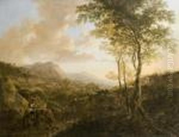 Paesaggio Con Viandanti Oil Painting by Jan Both