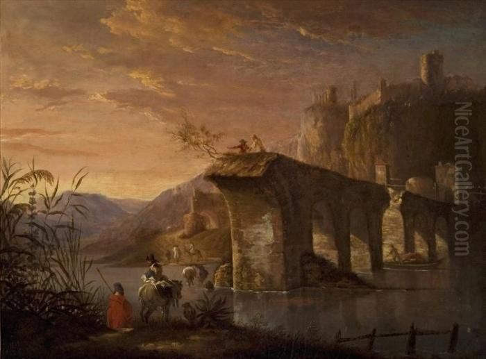 Italianate Landscape Oil Painting by Jan Both