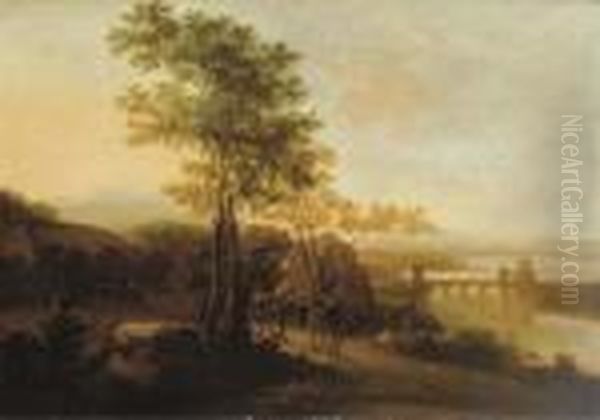 Astanti In Riva Al Fiume Oil Painting by Jan Both