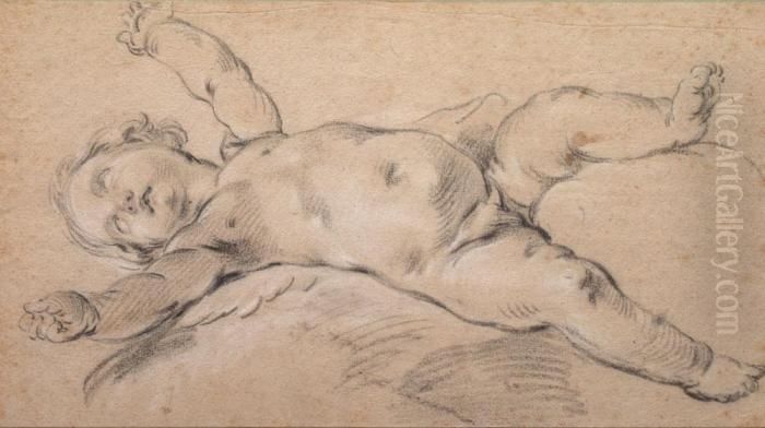 Putto Renverse Sur Le Dos Oil Painting by Francois Boucher