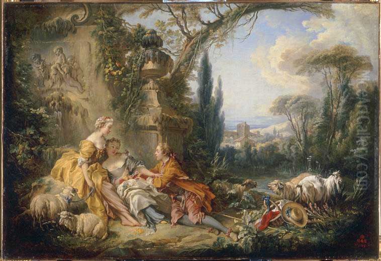 Les Charmes De La Vie Champetre Oil Painting by Francois Boucher