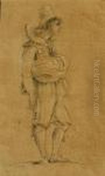 Study Of A Harlequin Oil Painting by Francois Boucher