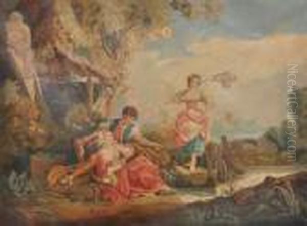 La Peche Oil Painting by Francois Boucher