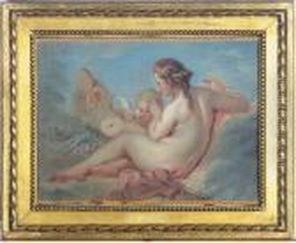 Nymph With Putti Oil Painting by Francois Boucher