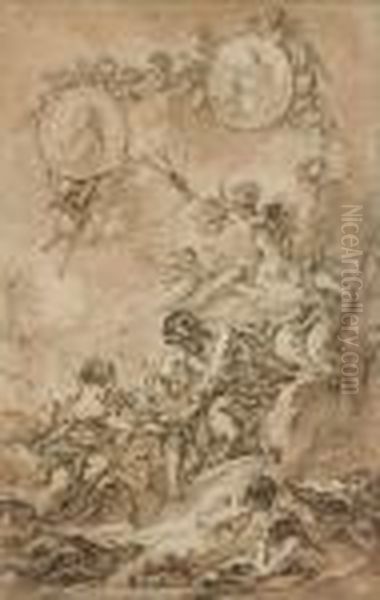 L'allegorie De L'education De Louis Xv Oil Painting by Francois Boucher