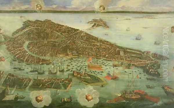 Birds Eye View of Venice 2 Oil Painting by Joseph the Younger Heintz