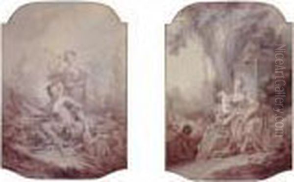 Sold By The J. Paul Getty Museum To Benefit Future Painting Acquisitions
 

 
 
 

 
 Two Shepherdesses; The Letter Oil Painting by Francois Boucher