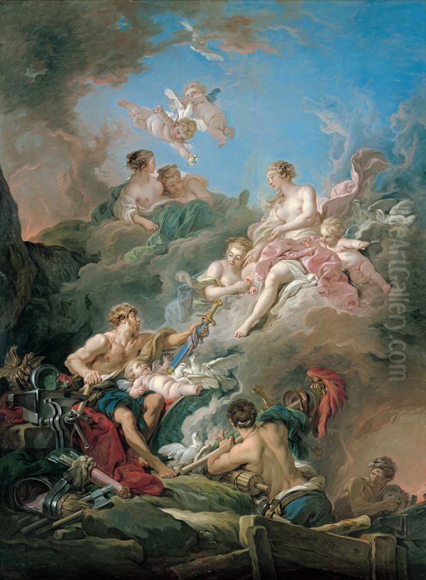 Venus At Vulcan's Forge Oil Painting by Francois Boucher