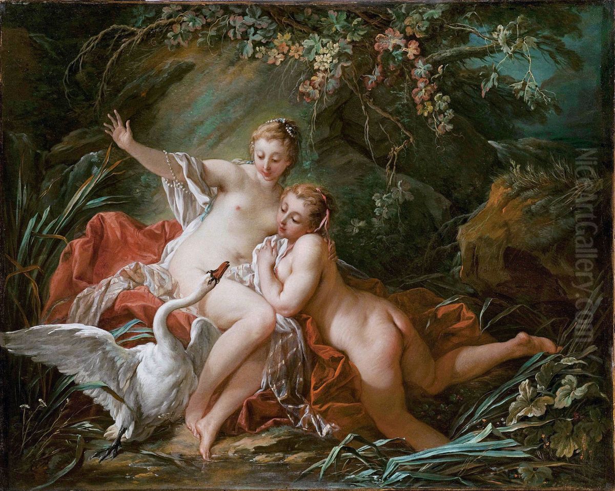 Leda And The Swan Oil Painting by Francois Boucher