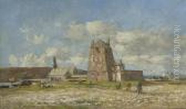 Camaret, Le Mole Oil Painting by Eugene Boudin