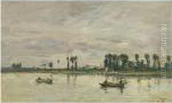 Caudebec-en-caux. Bords De Seine Oil Painting by Eugene Boudin