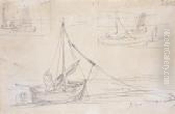 Etudes De Pecheurs Oil Painting by Eugene Boudin