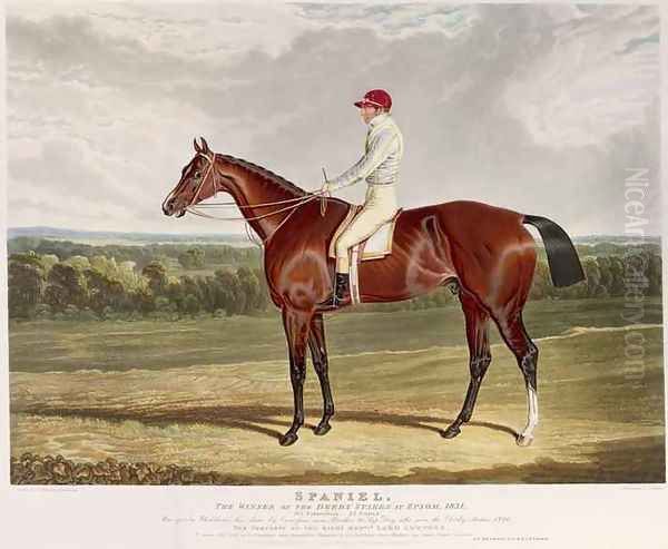 Spaniel the Winner of the Derby Stakes at Epsom Oil Painting by John Frederick Herring Snr