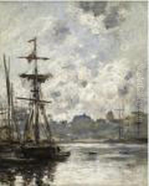 Le Port De Fecamp Oil Painting by Eugene Boudin