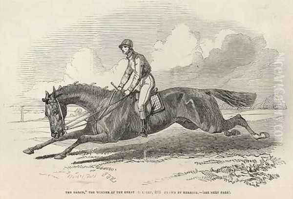 The Baron the winner of the Great St Leger from The Illustrated London News Oil Painting by John Frederick Herring Snr