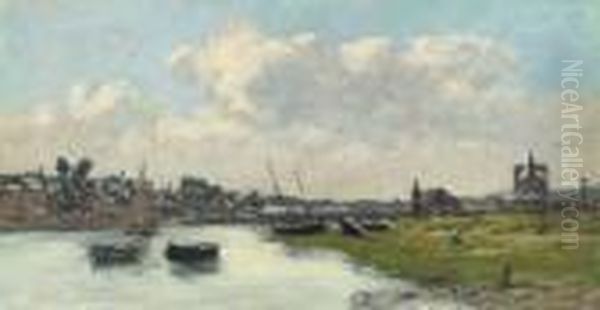 Le Port De Trouville Oil Painting by Eugene Boudin