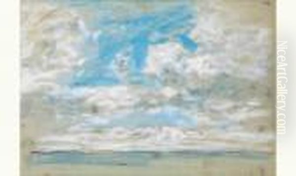 21 X 29 Cm. Oil Painting by Eugene Boudin