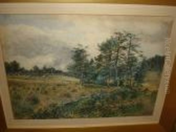 Harvest Oil Painting by Samuel Bough