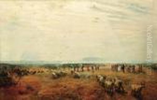 A Golf-match At St. Andrews Oil Painting by Samuel Bough