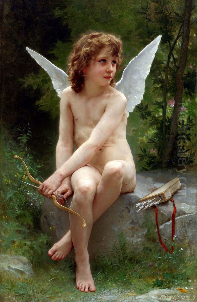 Amour A L'affut Oil Painting by William-Adolphe Bouguereau