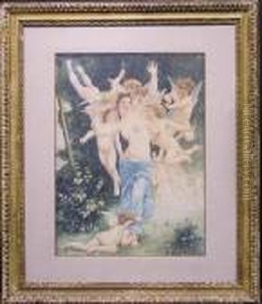 Venus Surrounded By Cupids
Bears Signature Oil Painting by William-Adolphe Bouguereau