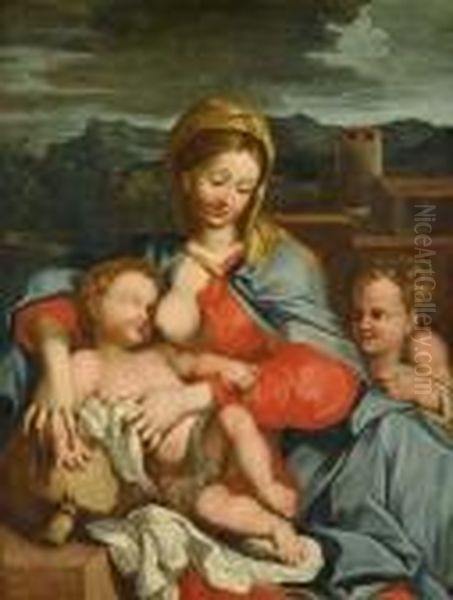 Maria Mit Kind. Oil Painting by Sebastian Bourdon