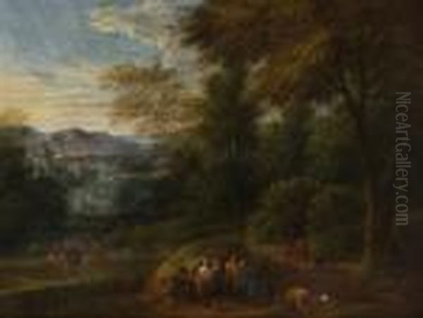 Bewaldete Flusslandschaft Oil Painting by Peeter Bout