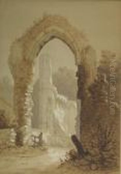 The Ruins Of Beeston Abbey Oil Painting by Thomas Shotter Boys