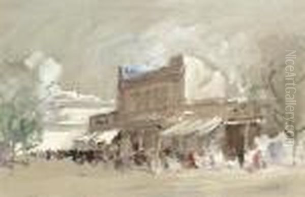 The Bazaar In Old Delhi Oil Painting by Hercules Brabazon Brabazon