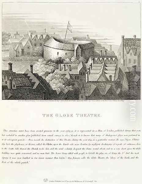 The Globe Theatre Oil Painting by Wenceslaus Hollar