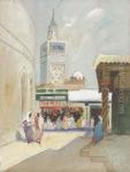 Street Scene, Tunisia Oil Painting by Hercules Brabazon Brabazon