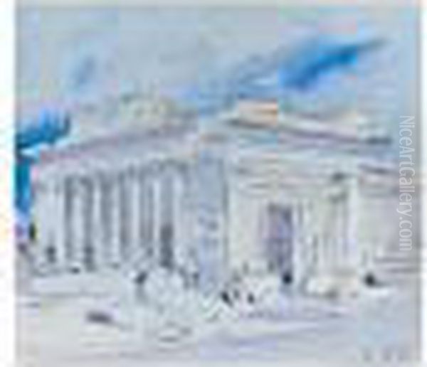 The Temple Of Jupiter, Baalbek, Syria Oil Painting by Hercules Brabazon Brabazon