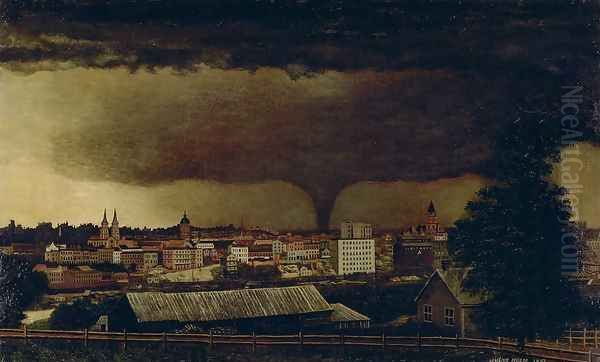 Tornado over St. Paul Oil Painting by Julius Holm