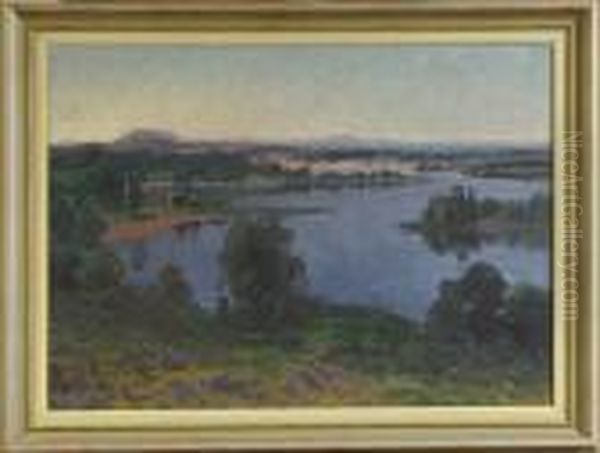 Sjolandskap Oil Painting by Carl Brandt
